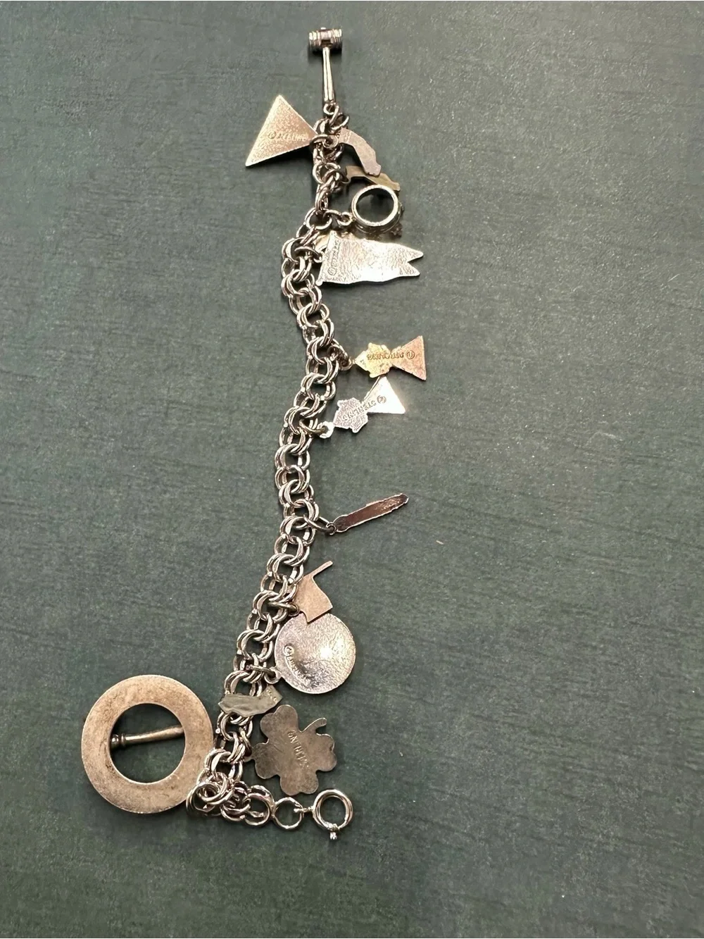 Jobs Daughter VTG 1960s Sterling Silver Charm Bracelet B11 1968